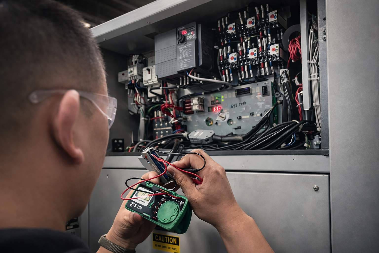 Detalle de circuito y componentes eléctricos